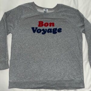 Old Navy Gray and Red Crew Neck Sweater